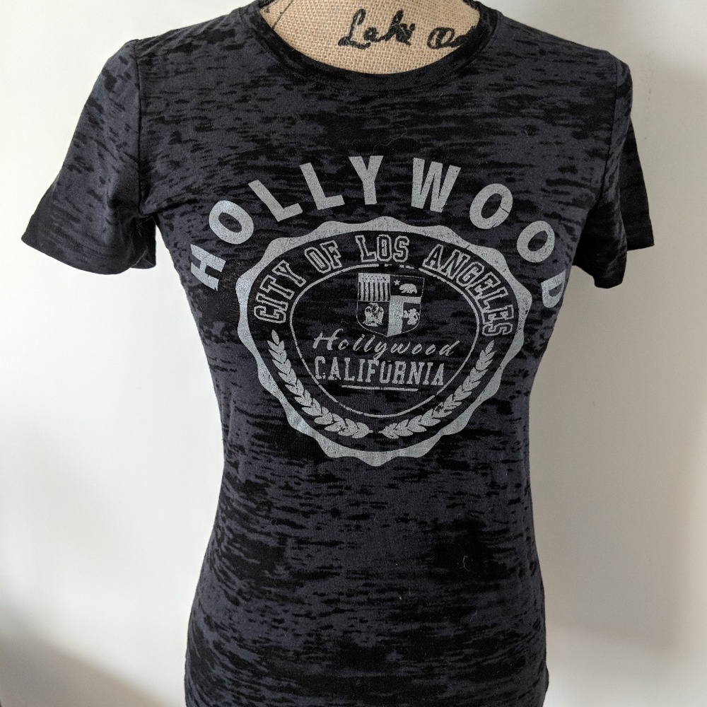 Next Level t shirt top gray Hollywood size small